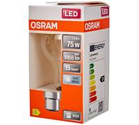 OSRAM Lámpara LED Star de filamento transparente, casquillo B22d, blanco frío (4000K), forma de bombilla, juego de recambio para bombillas convencionales de 75W, paquete de 6