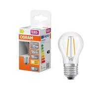 OSRAM Lámpara LED Star Globe P25 Filamento, 2700 K blanco cálido, 1,8 W, E27, transparente, 250 lm, para lámparas de mesa, lámparas decorativas, iluminación de acento, 15.000 h