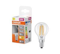 OSRAM Lámpara LED Star Globe P40 Filamento 3,4 W Transparente E14 | LED Star Classic P 40 Filament, LED Lamps, Claro, 45 mm dia, 15000 h, Paquete de 1