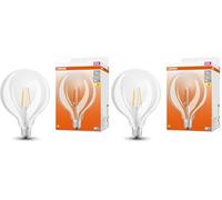 OSRAM Lámpara LED Star Globe125 de para base E27, forma de globo, aspecto de filamento, 806 lúmenes, blanco cálido (2700k), reemplazo de bombillas convencionales de 60W, 1 paquete de 2