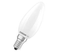 OSRAM Lámpara LED Star mini vela E14 mate 6500K blanco frío, decorativa forma B, sin mercurio, 15000 h, luz instantánea 100%, resistente a golpes, lámpara de araña