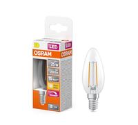 OSRAM Lámpara LED Superstar B25 con forma de vela, filamento regulable, 2700 K, blanco cálido, 1,8 W, E14, transparente, 250 lm, 15.000 h, para lámparas de araña y de noche.