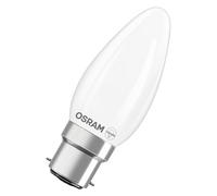 OSRAM Lámpara LED Superstar B40 con forma de vela, filamento regulable, 2700 K, blanco cálido, 3,4 W, B22d, mate, 470 lm, 15.000 h, para lámparas de araña y apliques de pared.
