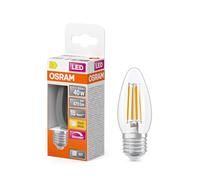 OSRAM Lámpara LED Superstar B40 forma vela filamento regulable, 2700 K blanco cálido, 3,4 W, E27, transparente, 470 lm, 15.000 h, para lámparas de araña y apliques de pared.