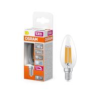 OSRAM Lámpara LED Superstar B40 forma vela filamento regulable, 4000 K blanco neutro, 3,4 W, E14, transparente, 470 lm, 15.000 h, para lámparas de araña, oficina