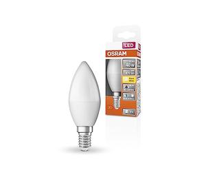OSRAM Lámpara LED SUPERSTAR+ CLASSIC B 40FR, casquillo E14, forma minivela, 4,9 W, 470 lm, 2700 K, luz blanca cálida, componente azul muy reducido, fatiga visual reducida, consumo de energía muy bajo