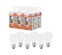 OSRAM Lámpara LED Superstar, forma de bombilla A40, filamento regulable, 2700 K, blanco cálido, 3,4 W, E27, mate, 470 lm, para lámparas de techo y de pie, 15.000 h,6-Pack