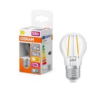 OSRAM Lámpara LED Superstar P25 Globe Filament regulable, 2700 K blanco cálido, 1,8 W, E27, transparente, 250 lm, 15.000 h, para lámparas de mesa, lámparas decorativas, iluminación de acento.