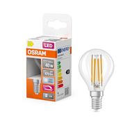 OSRAM Lámpara LED Superstar P40 Globe Filamento regulable, 4000 K blanco neutro, 3,4 W, E14, transparente, 470 lm, 15.000 h, para lámparas de mesa, oficina