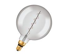 OSRAM Lámpara LED Vintage 1906 ahumada, 4,8 W, 360 lm, forma de globo con 200 mm de diámetro y casquillo E27, luz blanca cálida, filamento en espiral, regulable, vida útil de hasta 15 000 horas