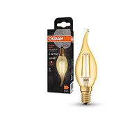 OSRAM Lámpara LED Vintage 1906 Classic BA FIL, E14, vela de punta curvada, dorada, 2,5 W, 220 lm, 2400 K, color de luz de confort blanco cálido, optimo consumo de energía, larga duración