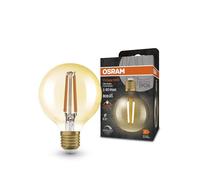 OSRAM Lámpara LED Vintage 1906® Classic GLOBE80 FIL 60, E27, regulable, esférica, dorado, 7,2W, 806lm, 2400K, luz blanca cálida reducida, bajo consumo, larga duración