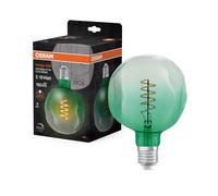 OSRAM Lámpara LED Vintage 1906 verde, 4,5W, 180lm, forma de globo con 124mm de diámetro, casquillo E27, luz blanca cálida, filamento en espiral, regulable, vida útil de hasta 15.000 horas