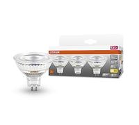 OSRAM Lámpara reflectora LED, bajo voltaje LED SPOT MR16 GL 50, casquillo GU5.3, paquete triple, 6,5W, 630lm, 2700K, luz blanca cálida, optimo consumo de energía, sin tiempo calentamiento