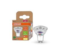 OSRAM Lámpara reflectora PAR16 altamente eficiente Clase B, GU10, reemplaza 50W con 2W de potencia nominal, blanco cálido (2700K), ahorro energético, vidrio transparente, paquete de 6, no Dimmable