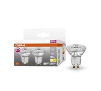 OSRAM Lámpara reflectora Superstar, GU10 base, vidrio transparente ,Blanco cálido (2700K), 350 Lumen, sustituto de 50W-iluminante 2-paquete