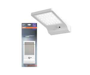 OSRAM Lámpara solar LED para puerta, blanca, IP44, con sensor de movimiento, luz blanca fría (4000 K), alimentación solar, para zonas exteriores