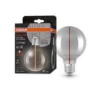 OSRAM Lámpara Vintage 1906 Classic Globe95 FIL LED, E27, esférica, humo, 2.2W, 60lm, 1800K, color de luz confort blanco cálido, optimo consumo de energía, larga vida, filamento magnético