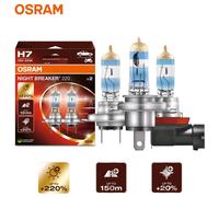 OSRAM NIGHT BREAKER 220, H7, 220% más brillo, lámpara de faro halógeno, 64210NB220-2HB, Caja plegable (2 lámparas)