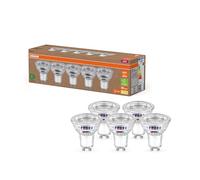 OSRAM Lámparas LED de alta eficiencia con clase de eficiencia energética A, Paquete de 5 bombillas, reemplaza lámparas reflectoras de 50W, blanco cálido (2700K), E27, vidrio