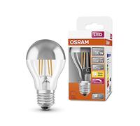 OSRAM Lámparas LED de, forma clásica de pistón, con corona de pistón espejo, reemplazo de 50 vatios, E27, forma A, 2700 kelvin, blanco cálido, vidrio transparente, 1 paquete