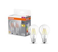 OSRAM Lámpara base CLASSIC A FIL 40 LED con casquillo E27, forma bombilla clásica, paquete doble, 4W, 470lm, 2700K, luz blanca cálida, baja emisión de calor, larga vida, optimo consumo de energía