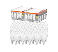 OSRAM Lamps LED Base Classic B, en forma de vela con base E14, no regulable, sustituye a 40 vatios, mate, blanco cálido - 2700 Kelvin, paquete de 40