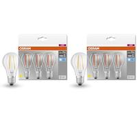 OSRAM LED BASE Classic A75, klare Filament LED-Lampen aus Glas für E27 Sockel, Birnenform, Kaltweiß (4000K), 1055 Lumen, Ersatz für herkömmliche 75W-Glühbirnen, 3er-Box (Paquete de 2)