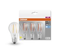OSRAM LED Classic A75, lámparas LED de filamento transparente de vidrio para E27, forma de bombilla, blanco frío (4000K), 1055 lúmenes, sustituye a las bombillas convencionales de 75W, caja de 3