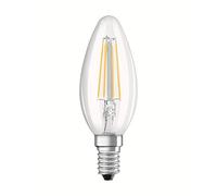 Osram LED Base Classic B / Lámpara LED, forma mini vela clásica, Estilo filamento, con casquillo enroscable: E14, 4 W, 220-240 V, 40 W Reemplazo, claro, 2700 K, 2 unidades per Pack.