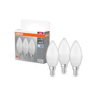 OSRAM LED BASE Classic B40, matte Filament LED-Lampen aus Glas für E14 Sockel, Kerzenform, Kaltweiß (4000K), 806 Lumen, Ersatz für herkömmliche 40W-Glühbirnen, 3er-Box