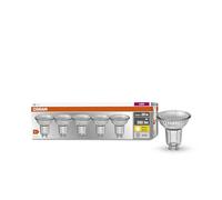 OSRAM LED Base PAR16 Bombilla reflectora, casquillo: GU10, luz blanca cálida, 2.700 K, 4,3 W, reemplaza 50 W