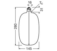 OSRAM LED Big Elipse Oval E27 4,8W 818 Filamento marrón atenuable