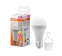 OSRAM LED Classic A 60 Camping Lampe/Notlicht mit integriertem wiederaufladbaren Akku (ex 60W) 8W Warmweiß E27