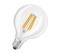 OSRAM LED Classic Lámpara LED con filamento en forma clásica de bola, filamento de vidrio transparente, 3,8 W, casquillo E27, EEK A, 806 lm para iluminación general.