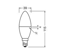 OSRAM LED Classic Star, vela, mate, E14, 7,5 W, 2.700 K