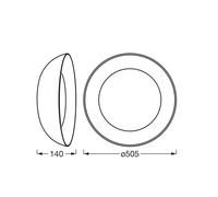 OSRAM LED-lámpara de techo OR LVA, negro/decoración de madera, Ø 51 cm