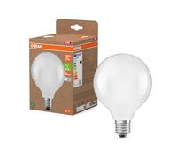 OSRAM LED-Lampe in klassischer Globeform, mit dekorativem LED-Filament im Frosted Design, Energieeffizienzklasse A, E27, 5 W, 1055 lm, 4000 K, kaltweiß. Ohne Aufwärmen, sofort 100% Licht