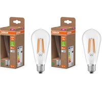 OSRAM LED-Lampe in klassischer Globeform, mit dekorativem LED-Filament im Frosted Design E27, 7.2 W, 1521 lm, 6500 K, tageslichtweiß. Ohne Aufwärmen, sofort 100% Licht.