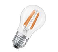 OSRAM LED-Lampe in klassischer Miniballform, mit dekorativem LED-Filament, Energieeffizienzklasse A, E27, 1.2 W, 255 lm, 2700 K, warmweiß. Ohne Aufwärmen, sofort 100% Licht.