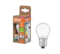 OSRAM LED-Lampe in klassischer Miniballform, mit dekorativem LED-Filament im Frosted Design, Energieeffizienzklasse A, E27, 1.2 W, 255 lm, 4000 K, kaltweiß. Ohne Aufwärmen, sofort 100% Licht.