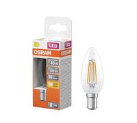 OSRAM LED-Lampe Star Kerzenform B40 Filament, 2700 K warmweiß, 3,4 W, B15d, klar, 470 lm, 15.000h, für Kronleuchter, dekorative Einbauten