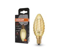 OSRAM Lámpara LED Vintage 1906 Classic BW FIL, E14, vela torcida, dorada, 2,5 W, 220 lm, 2400 K, color de luz blanco cálido, optimo consumo de energía, larga duración