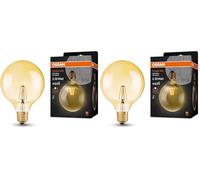 OSRAM LED-Lampen, Vintage-Edition, 35 Watts Ersatz, E27, Globe, 2400 Kelvin, Warm Comfort Light, Klares Glas, single Pack (Paquete de 2)