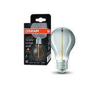 OSRAM LED-Lampen, Vintage-Edition, 4 Watts Ersatz, E27, A-shape, 1800 Kelvin, Comfort warm white, Klares Glas, single Pack