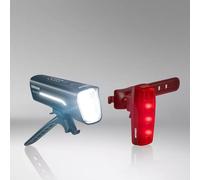 OSRAM LEDsBIKE Race 80 Set, Juego de Luces Recargables para Bicicleta, Juego de Luces LED Delanteras y traseras, múltiples Modos de iluminación, Tres Niveles de Brillo, 80 Lux, Aprobado por StVZO