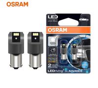OSRAM LED P21W S25 1156 BA15s luces de marcha atrás para coche 6000K blanco LED conducción SL Advance LED bombillas antiniebla luz de señal de giro 9456CW, par