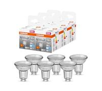OSRAM LED PAR16 reflector con base GU10, blanco frío (4000K), spot de cristal, 2.6W, reemplazo para lámpara reflector de 35W, LED STAR PAR16 , 6-pack