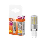 Osram LED PIN LED-Lámpara aus klarfarbenem Kunststoff, mit 4.4 W für 600 lm, warmweißes Licht mit 2700 K, multicolor, Retrofit-Stecksockel G9, CRI 80 dimmbar.