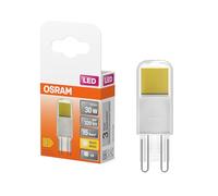 OSRAM LED PIN LED-Lampe aus klarfarbenem Glas, mit 2.6 W für 320 lm, warmweißes Licht mit 2700 K, multicolor, Retrofit-Stecksockel G9, CRI 80, EEK E, 17 mm Durchmesser.